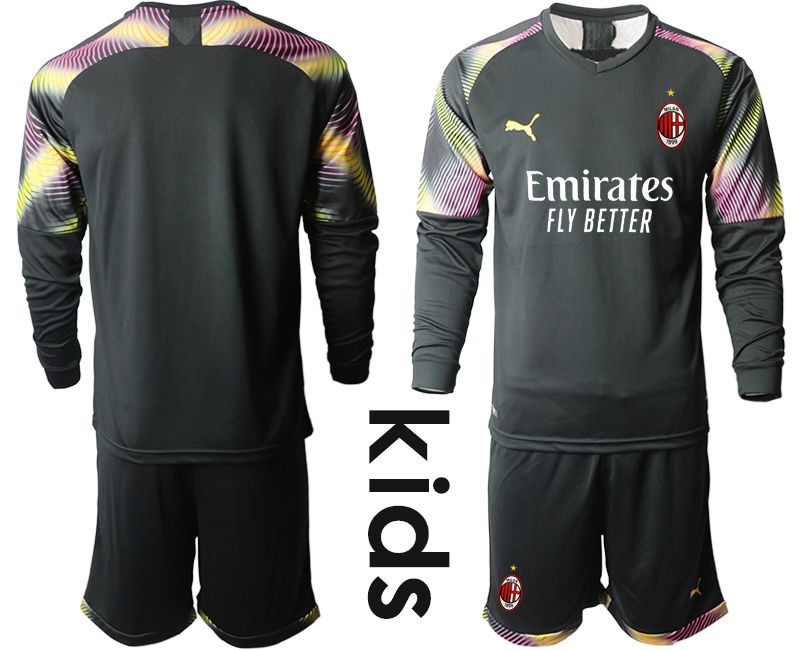 Youth 2020-2021 club AC Milan black goalkeeper Long sleeve Soccer Jerseys